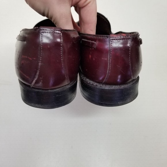 Allen Edmonds 10 GRAYSON Wing Tip Red Leather Tassel Dress Shoes Slip On Loafers - Picture 4 of 11